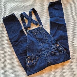 Levi’s Denim Bib Overalls Dark Wash Adjustable Strap - size Small